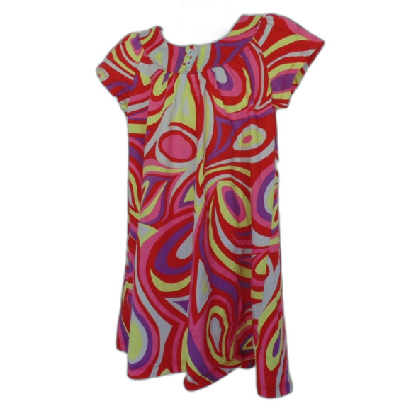 HANNA ANDERSSON Dress, 120/6x-7, Colorful Psychedelic Print, Shift, Short slvs - Picture 3 of 10